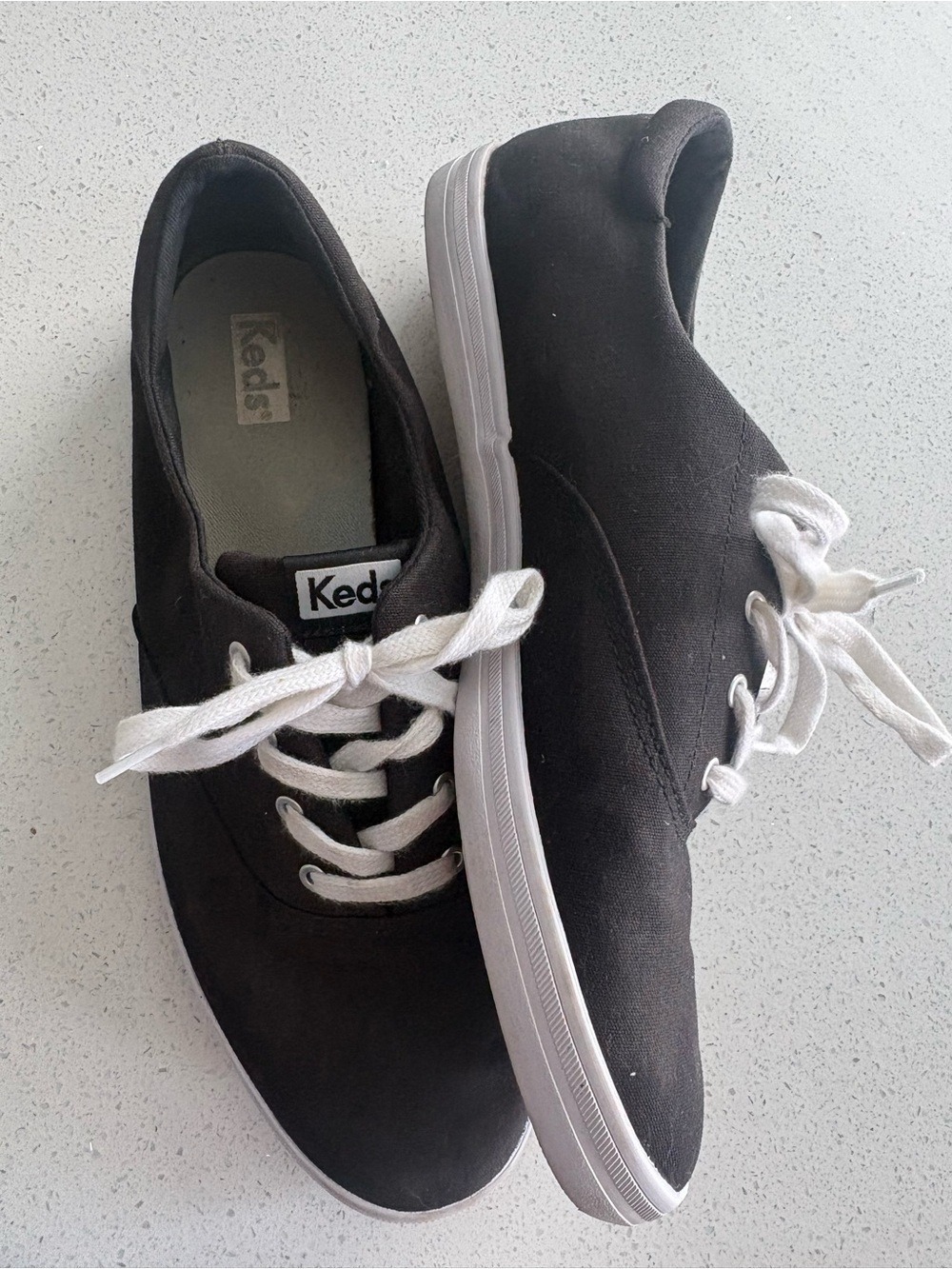 Keds woman’s Black Canvas Sneakers with White Laces
